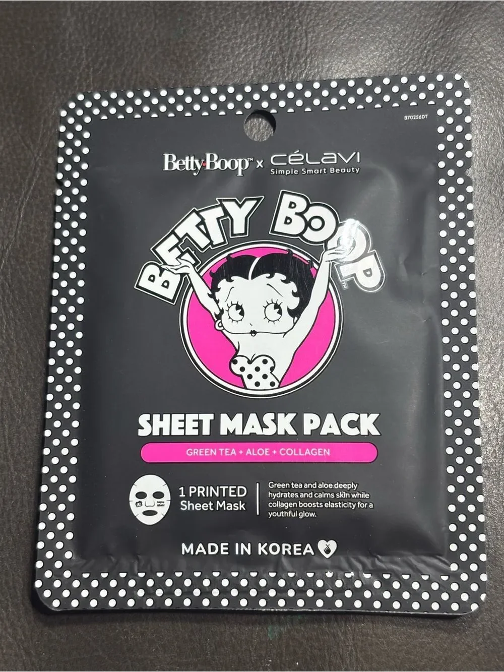 3 New Betty Boop x Célavi Sheet Mask Pack Chamomile Green Tea Hyaluronic Acid